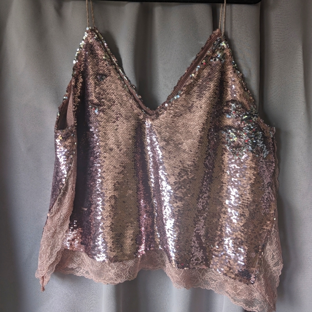 Sequin, sleeveless, swing top, party top, Barbiecore